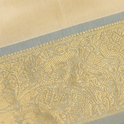 Ivory Gold Zari Border Traditional Dhoti