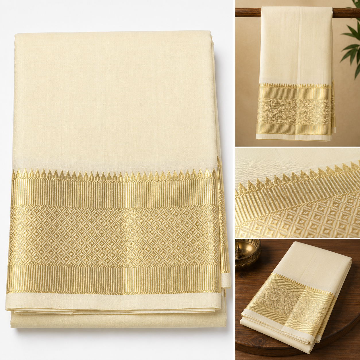 Single Layer 100% Cotton Political White Dhoti