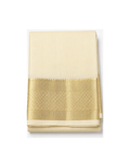 Cotton Blend Readymade White Dhoti with Fancy Jari Border