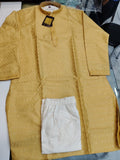 Yellow kurta with white pants