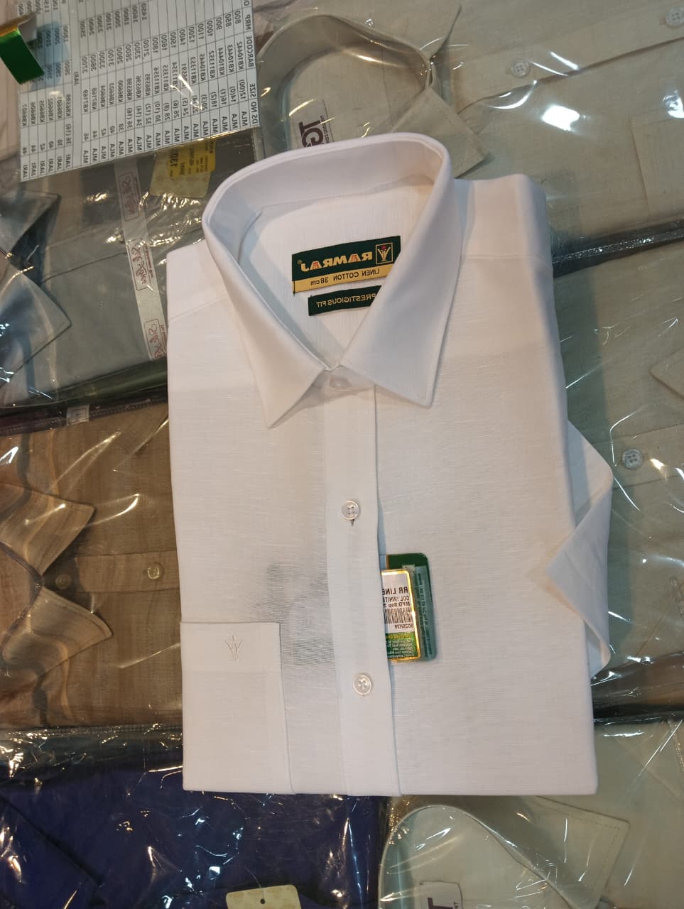 Crisp white dress shirt crafted