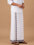 Double Layer 100% Cotton White Dhoti
