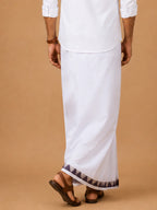 Double Layer 100% Cotton White Dhoti