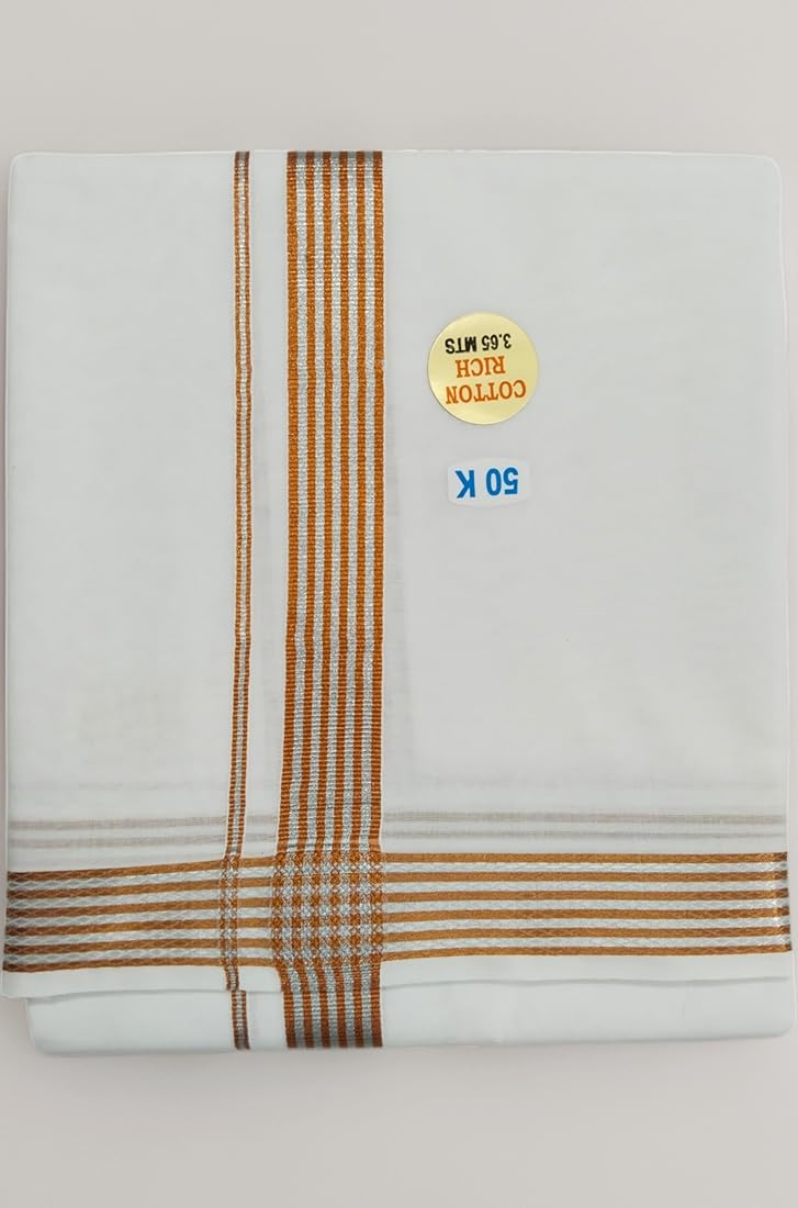Premium Gold Tissue Dhoti Set with Rich Zari Border (Copy)