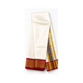 Premium Ivory Dhoti with Grand Gold Zari Border & Maroon Edge