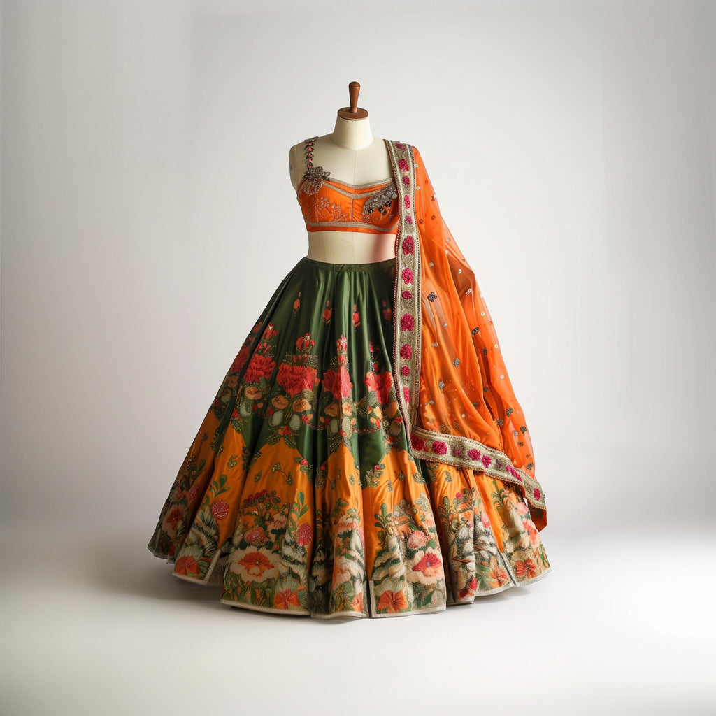 red colour lehenga