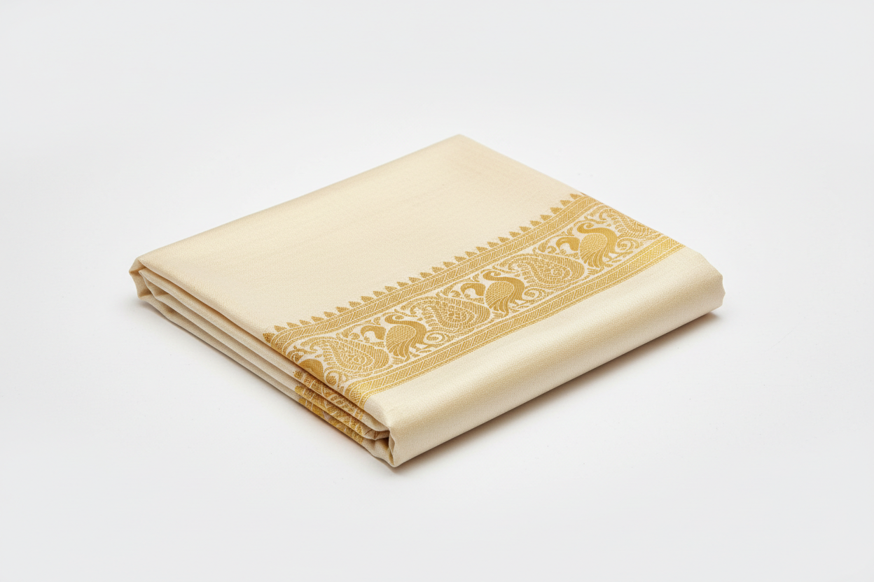 Premium Gold Tissue Dhoti Set with Rich Zari Border